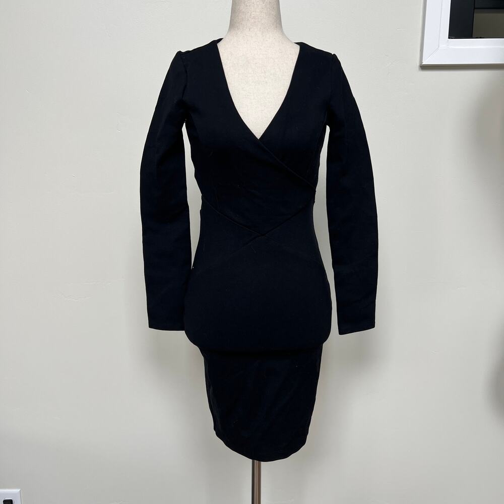 LULUS Women's Long Sleeve Cutout Bodycon Mini Dress In Black